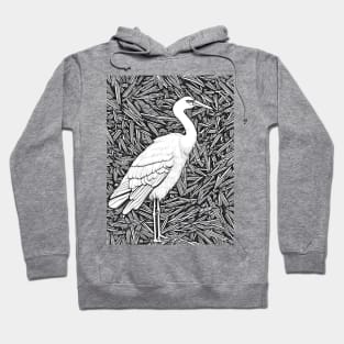 LONELY CRANE BLACK AND WHITE Hoodie